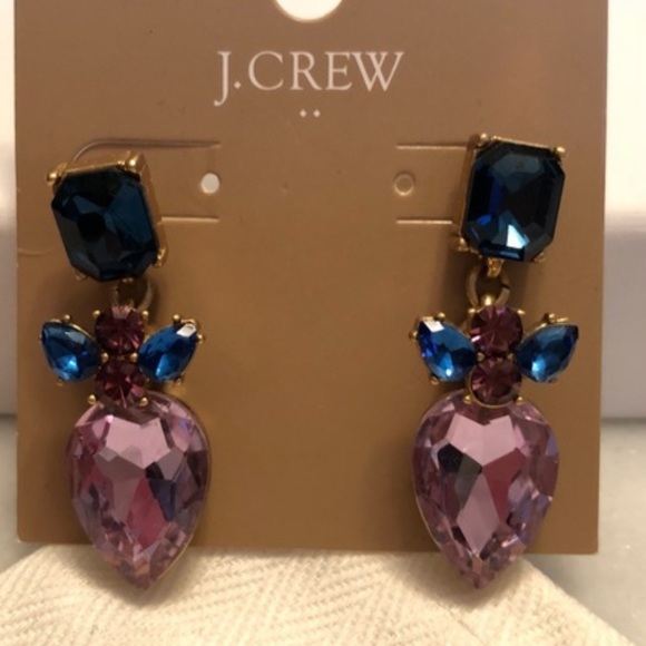 J. Crew Jewelry - Jcrew purple and blue gem drop earrings